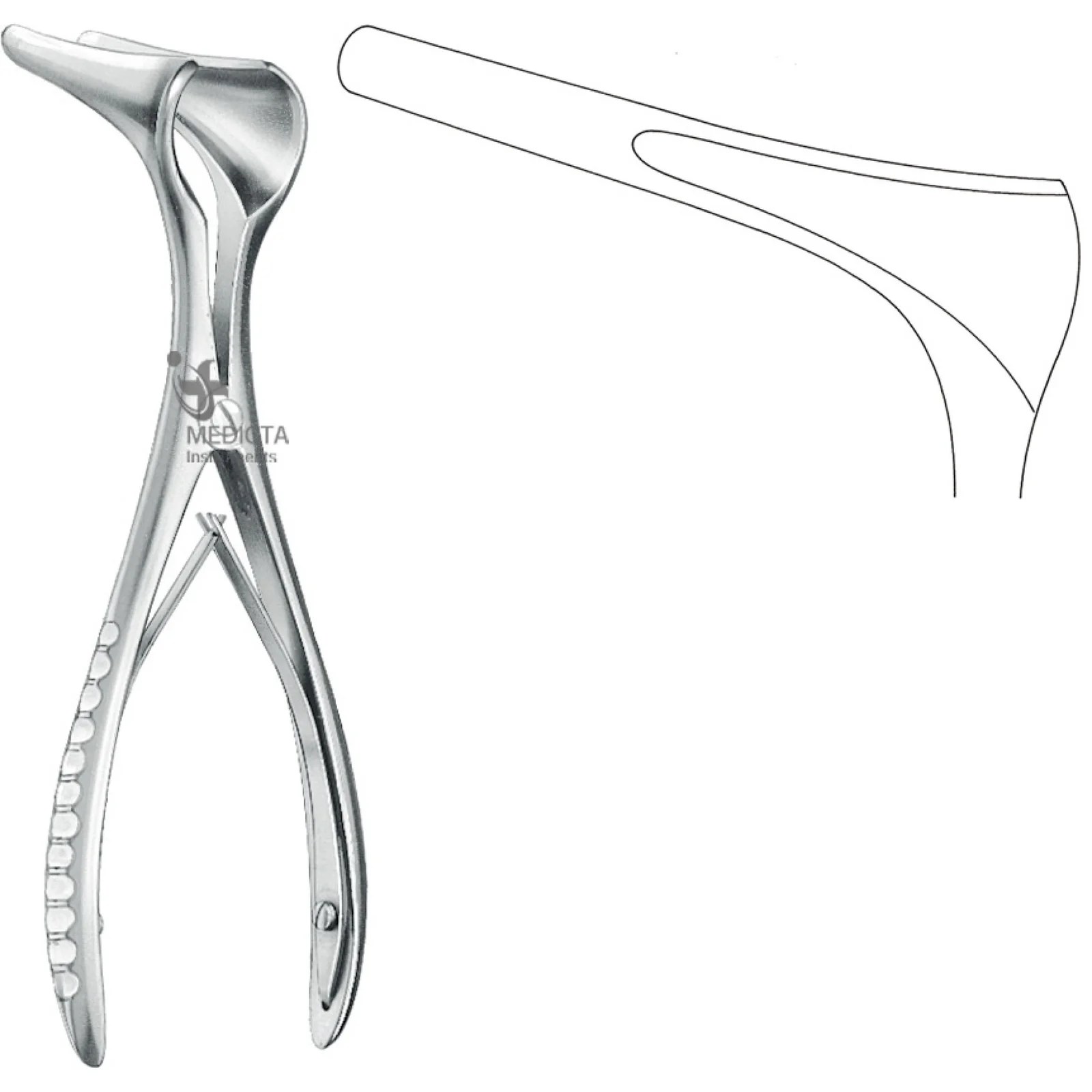 Cottle Nasal Speculum 50mm Plasma Black Coated Fine Tip Medicta